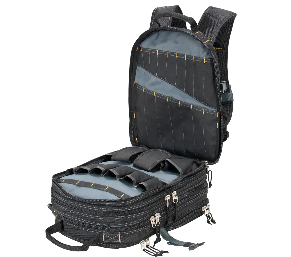 Custom Leathercraft 75-Pocket Tool Backpack | Heavy Duty, Ballistic Polyester, 75 Pockets, Padded Shoulder Straps - view 7
