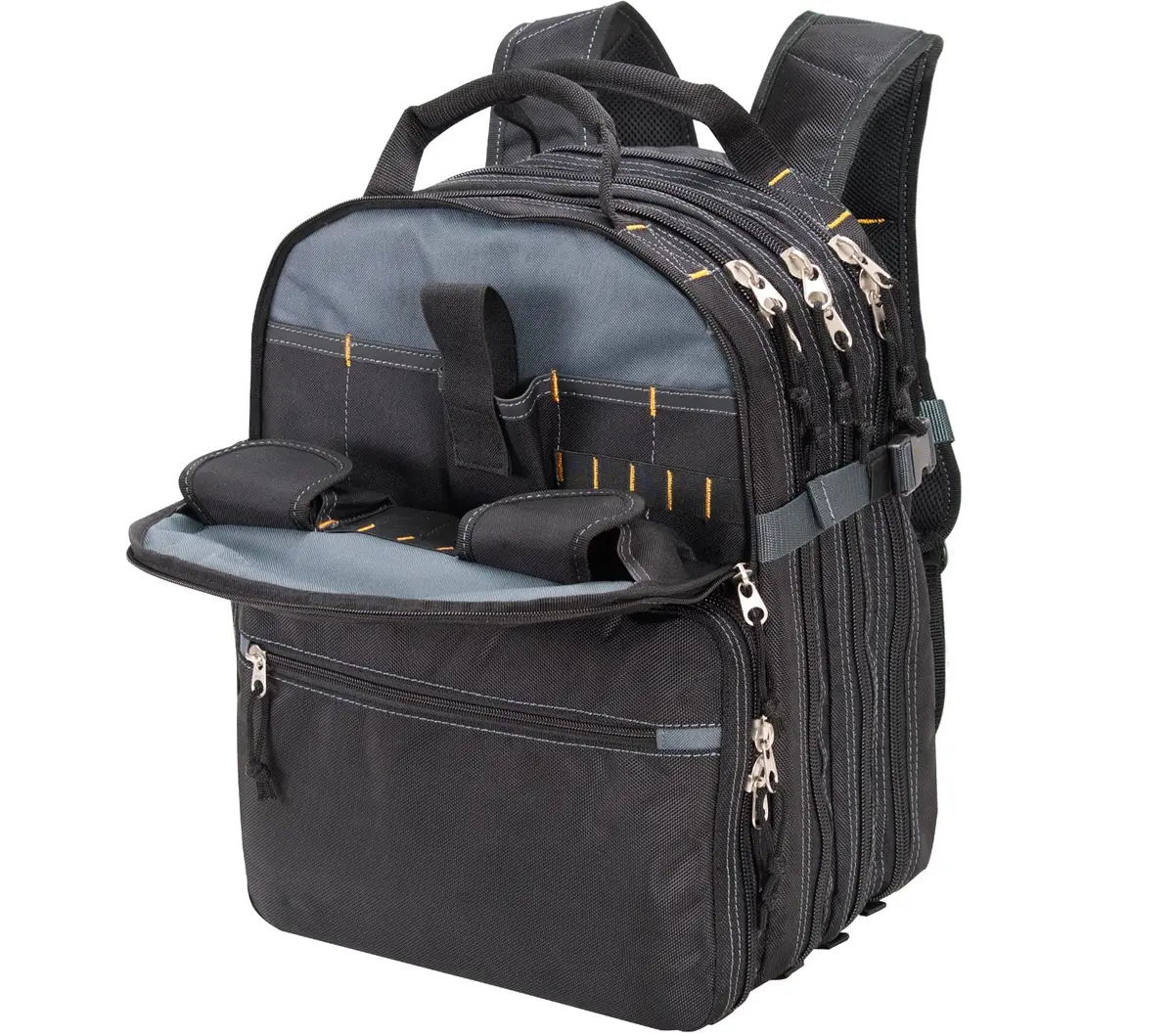 Custom Leathercraft 75-Pocket Tool Backpack | Heavy Duty, Ballistic Polyester, 75 Pockets, Padded Shoulder Straps - view 2