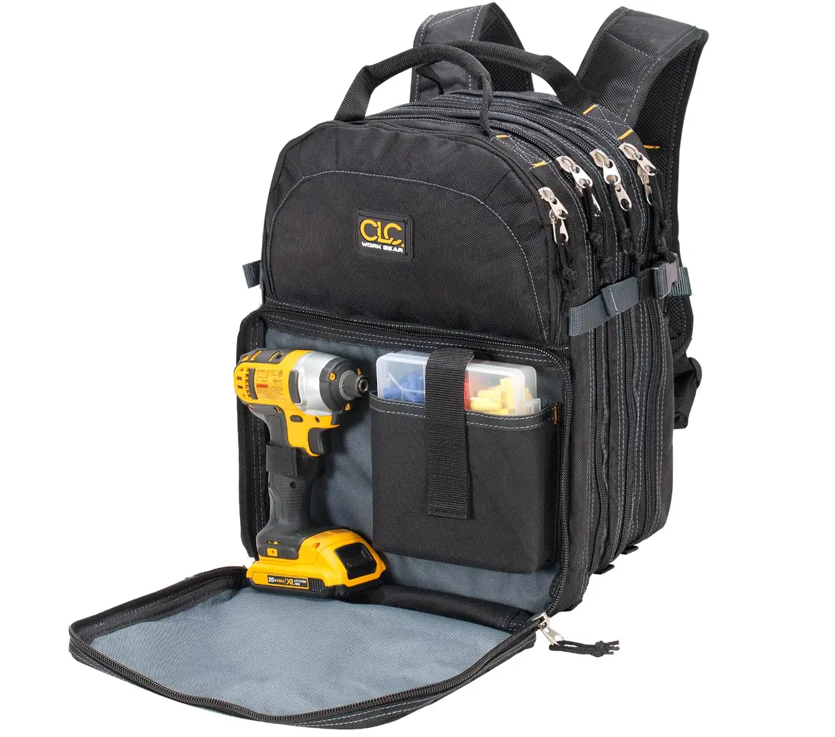 Custom Leathercraft 75-Pocket Tool Backpack | Heavy Duty, Ballistic Polyester, 75 Pockets, Padded Shoulder Straps - view 4