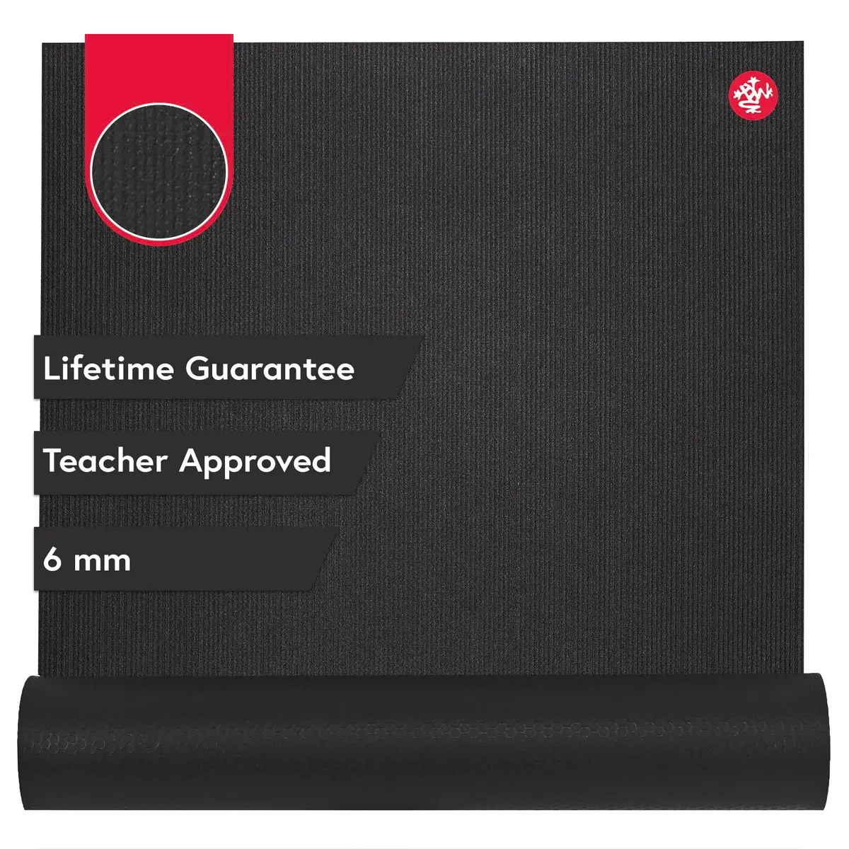 Manduka PRO Yoga Mat Black 180cm (71 in) x 66cm (26 in) 6mm | Lifetime Durability & Stability - main product image