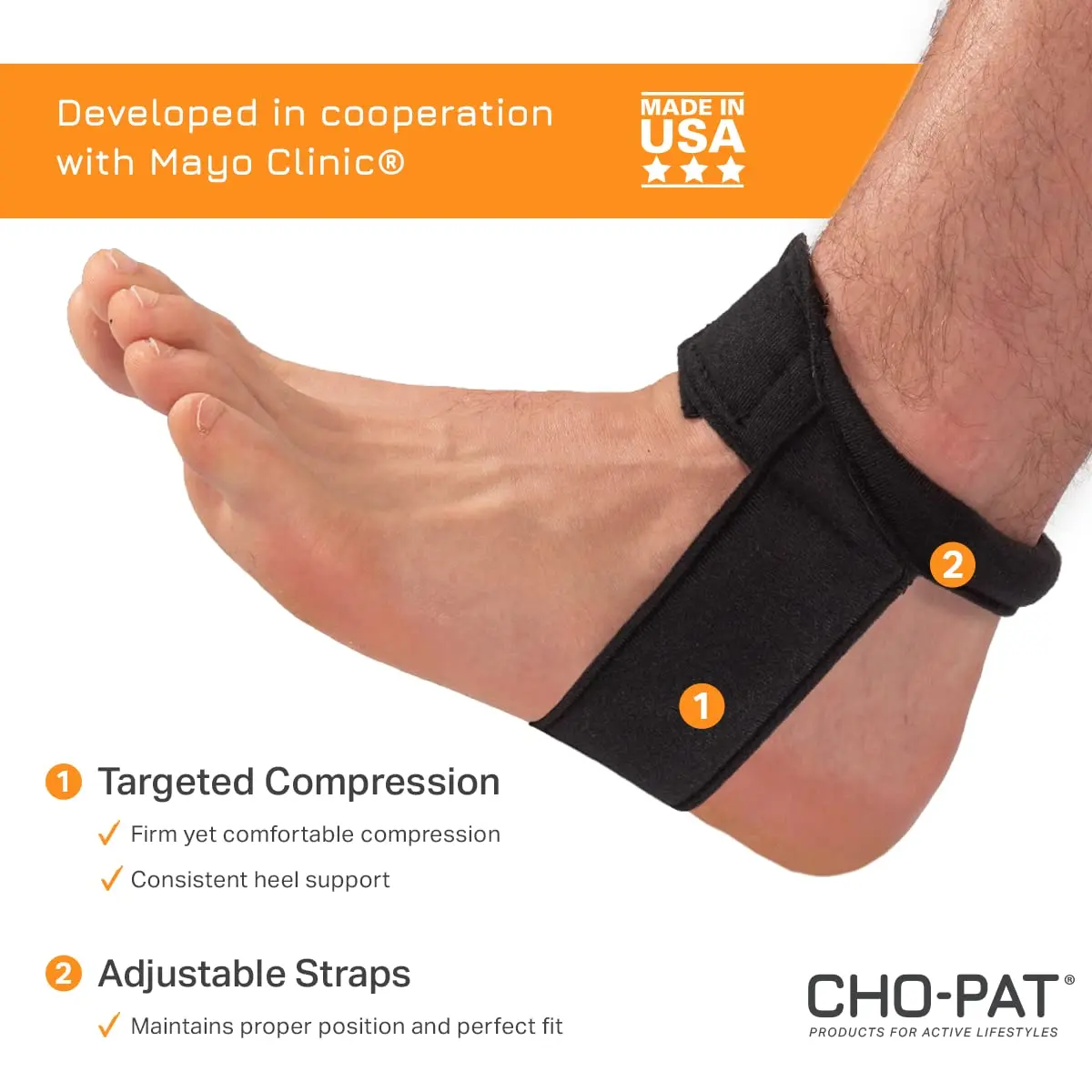 Cho-Pat Achilles Tendon Strap Large | Tendonitis Support Brace for Achilles Relief - view 3