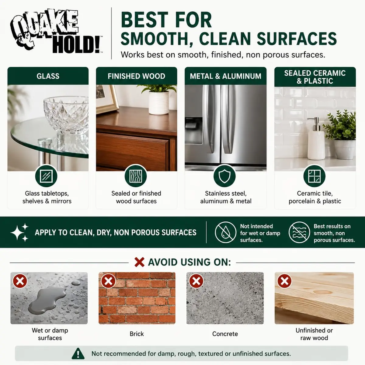 Quakehold! Clear Gel for Glass & Crystal 4oz | Reusable, Discreet Earthquake Protection - view 4