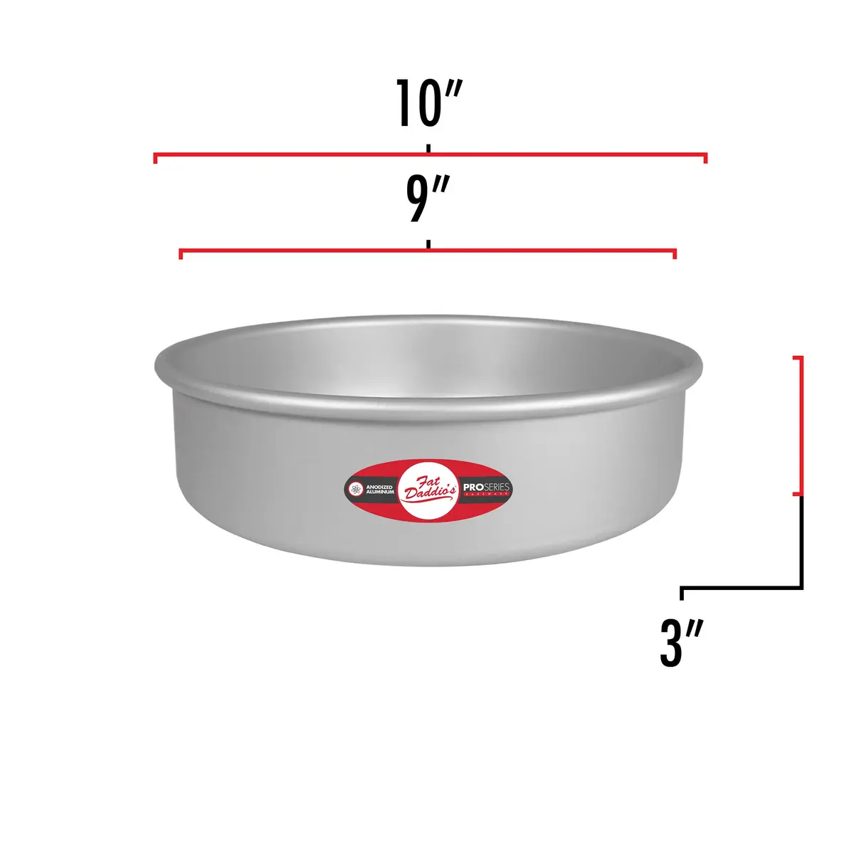 Fat Daddio's Anodized Aluminum Round Cake Pan, 9 x 3 Inch | Durable, Even Heating for Perfect Cakes - view 3