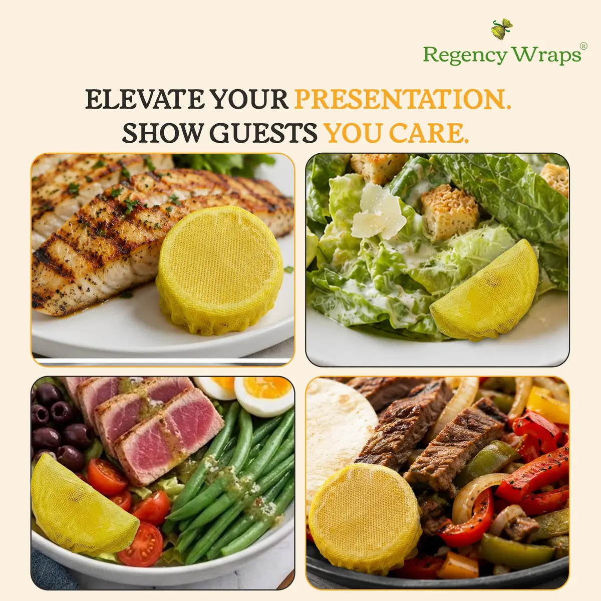 Regency Wraps Lemon Wedge Cotton Wraps | Seed-Free, Elastic Top, 12 Pack - view 3