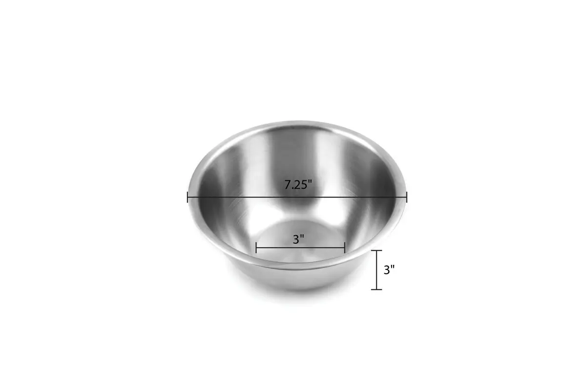 Fox Run Stainless Steel Small Mixing Bowl 7.25 x 7.25 x 3.75 inches | Durable, Dishwasher Safe - view 2