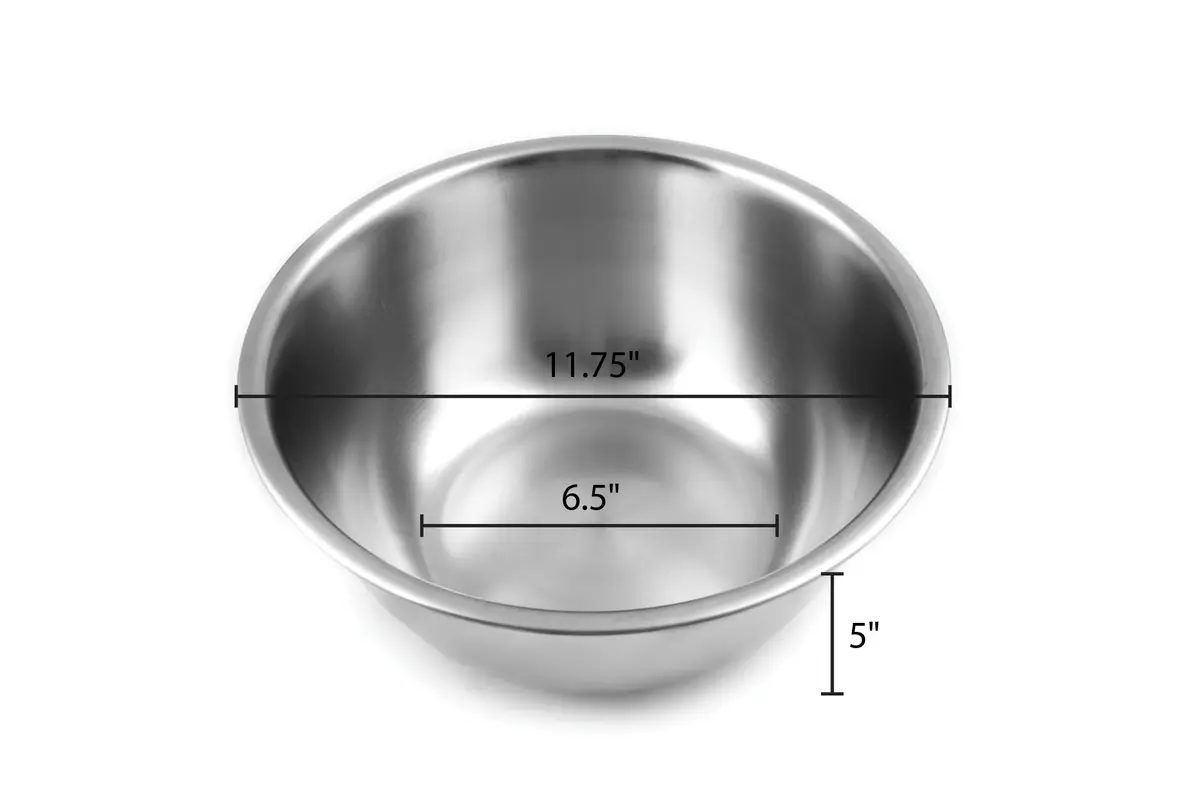 Fox Run Large Stainless Steel Mixing Bowl 6.25 Quart | Durable, Temperature Retentive & Dishwasher Safe - view 3