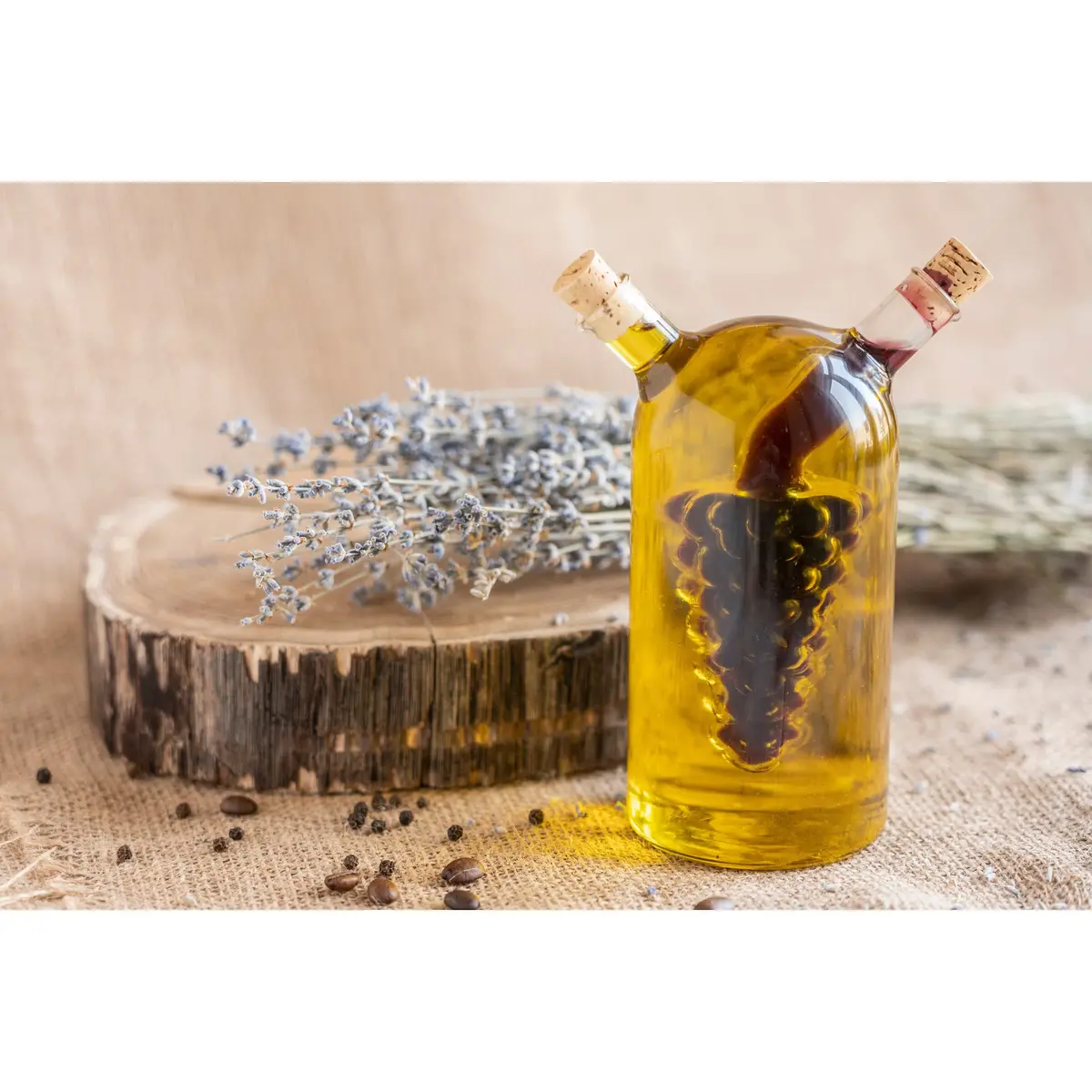 Fox Run Grape Motif Oil and Vinegar Dispenser Bottle | Clear Borosilicate Glass, 8.5oz - view 6