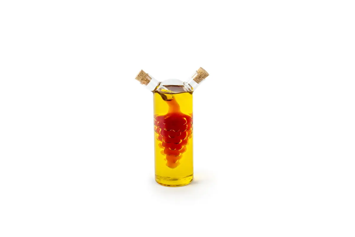 Fox Run Grape Motif Oil and Vinegar Dispenser Bottle | Clear Borosilicate Glass, 8.5oz - view 3