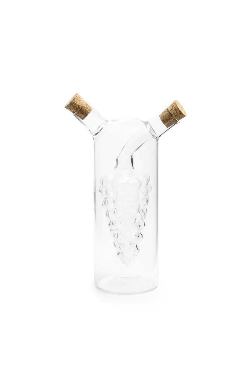 Fox Run Grape Motif Oil and Vinegar Dispenser Bottle | Clear Borosilicate Glass, 8.5oz - view 4