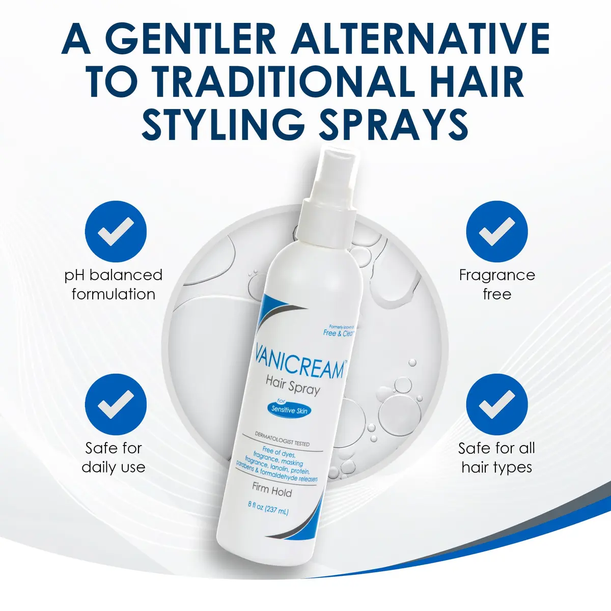 Vanicream Firm Hold Hairspray 236ml (8 Fl Oz) | Dermatologist Tested for Sensitive Skin - view 3