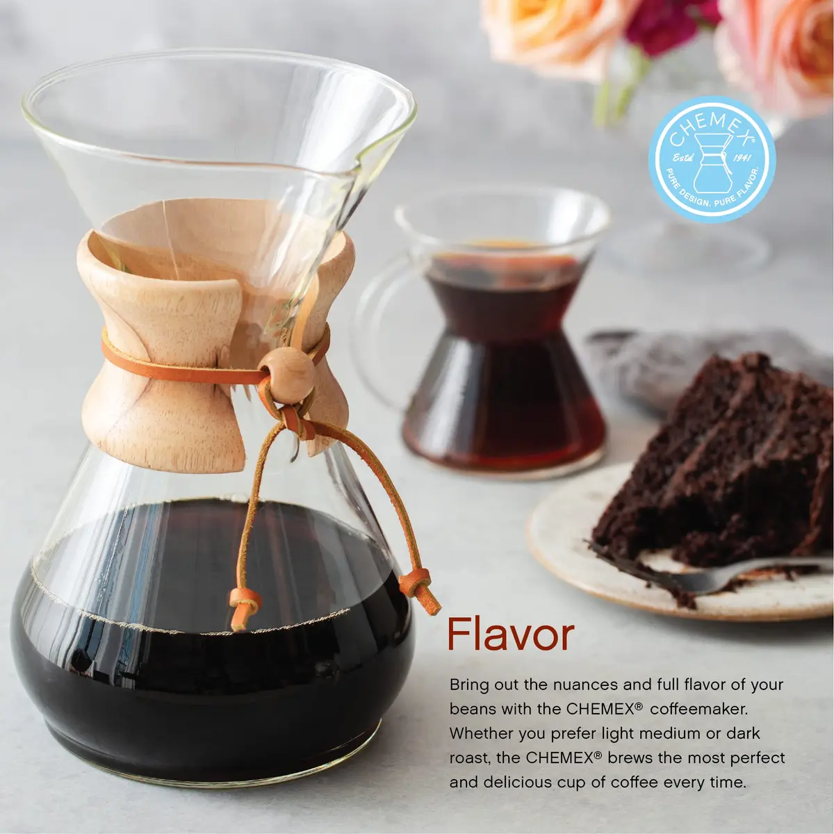 Chemex 6-Cup Classic Series Glass Pour-Over Coffeemaker | Elegant, Sediment-Free Coffee (70-120 chars) - view 3