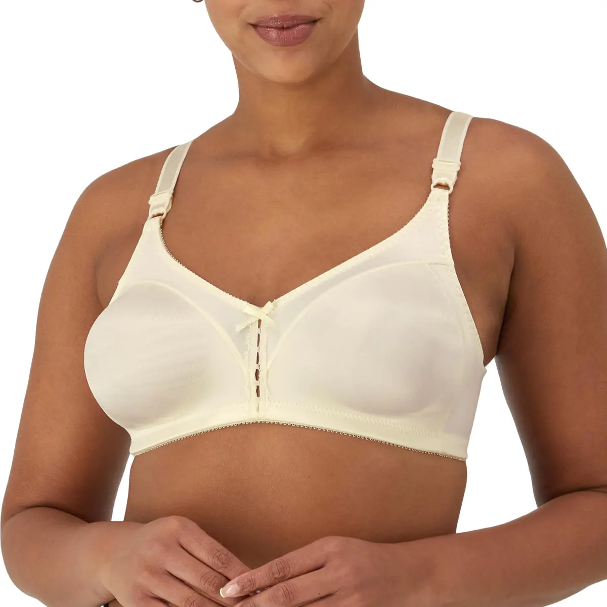 Bali Double Support Wireless Bra, Cream, 38D | Full Coverage, Moisture-Wicking Comfort - main product image