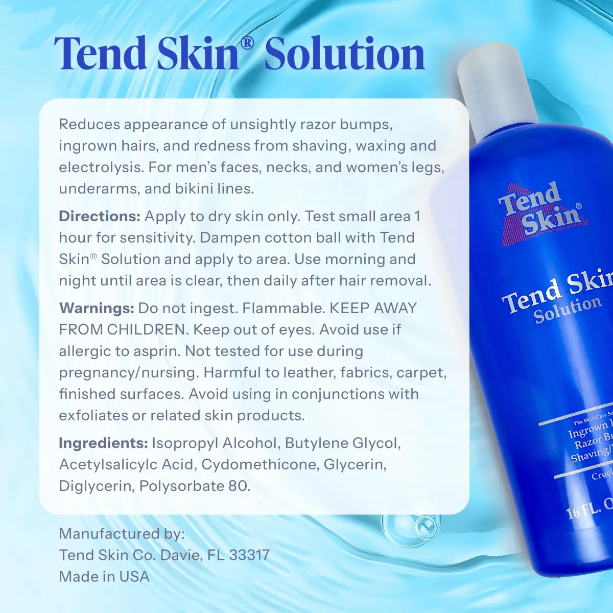 Tend Skin Solution for Razor Bumps and Ingrown Hair 473ml (16 Fl Oz) | Effective Post-Shave & Toner - view 8