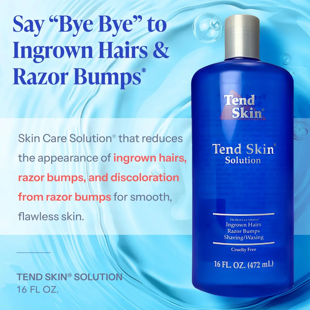 Tend Skin Solution for Razor Bumps and Ingrown Hair 473ml (16 Fl Oz) | Effective Post-Shave & Toner - view 2