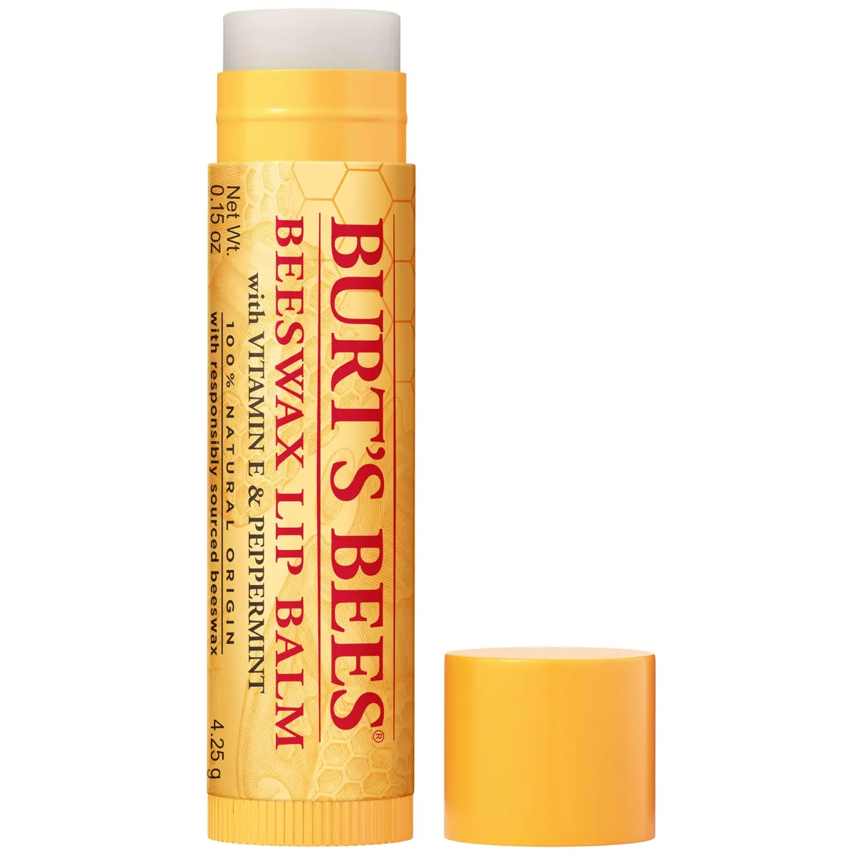 Burt's Bees Original Beeswax Moisturizing Lip Balm 0.15 Oz | Nourishes Dry Lips with Vitamin E & Peppermint - main product image