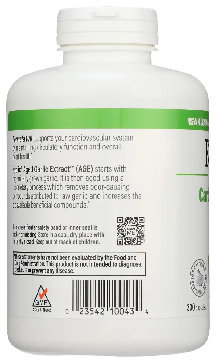 Kyolic Aged Garlic Extract Formula 100 Capsules | Cardiovascular Health Support, 300 Count (150 Servings) - view 6