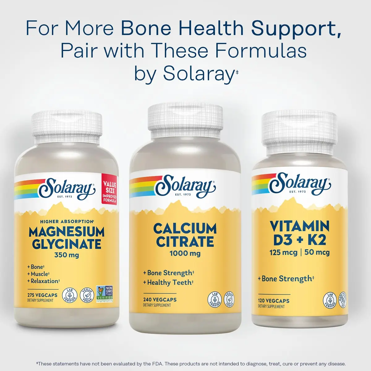 SOLARAY Calcium Citrate 1000 mg 240 Count | Bone & Teeth Support, Gentle Digestion Formula, 60 Servings, Vegan, Lab Verified - view 6