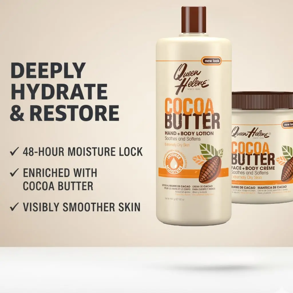 Queen Helene Cocoa Butter Creme – Deep Hydrating Cocoa Butter Formula for Smooth Radiant Skin | 15 oz Jar - view 2