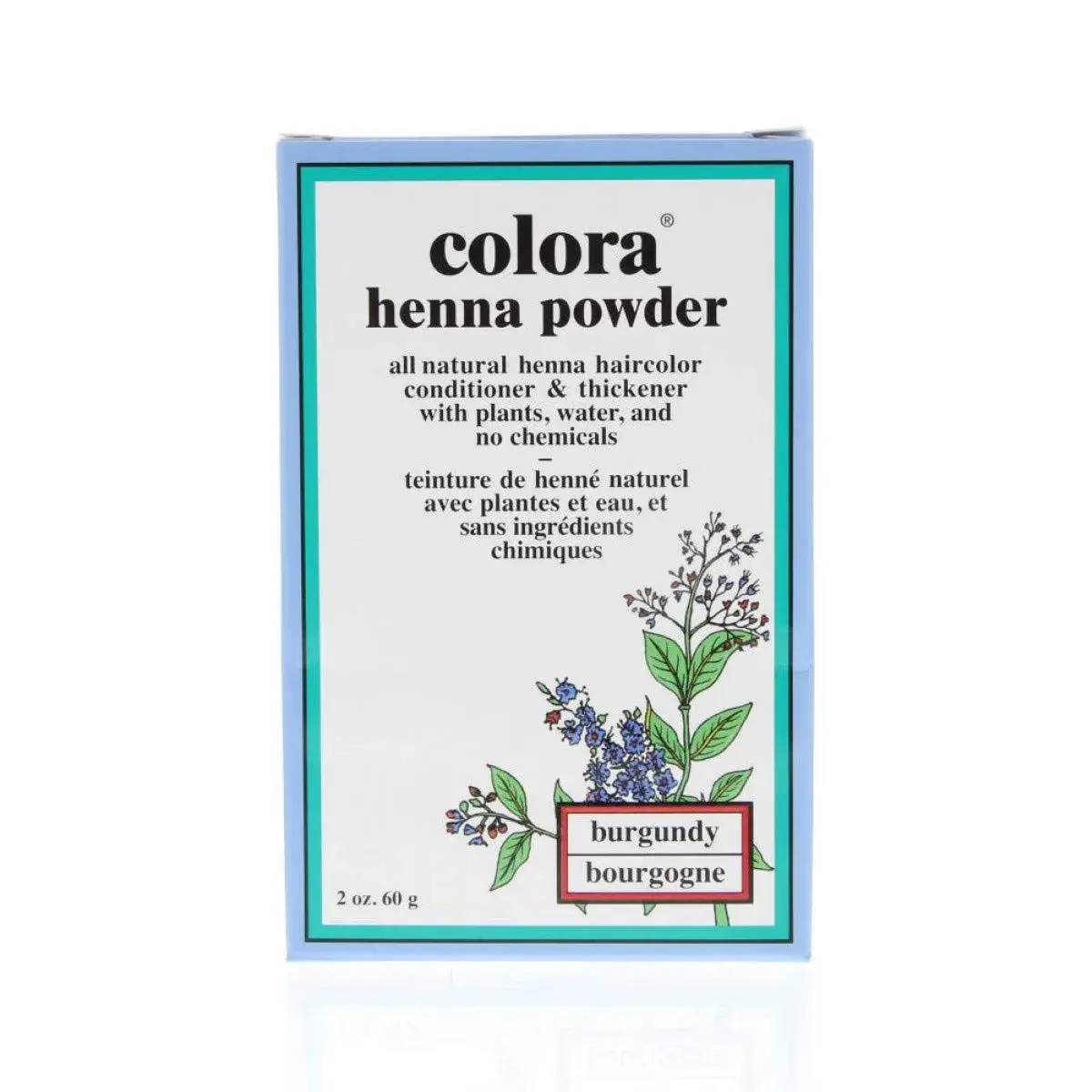 Colora Henna Powder Burgundy 59ml (2 fl oz) | Natural Hair Colorant for Body & Bounce - main product image