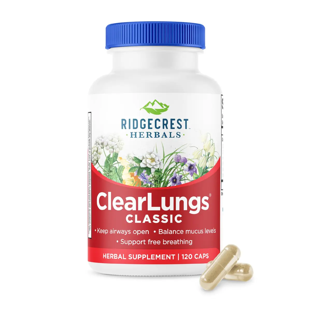 RidgeCrest Herbals ClearLungs Classic 120 Ct | Natural Lung Support for Adults - main product image