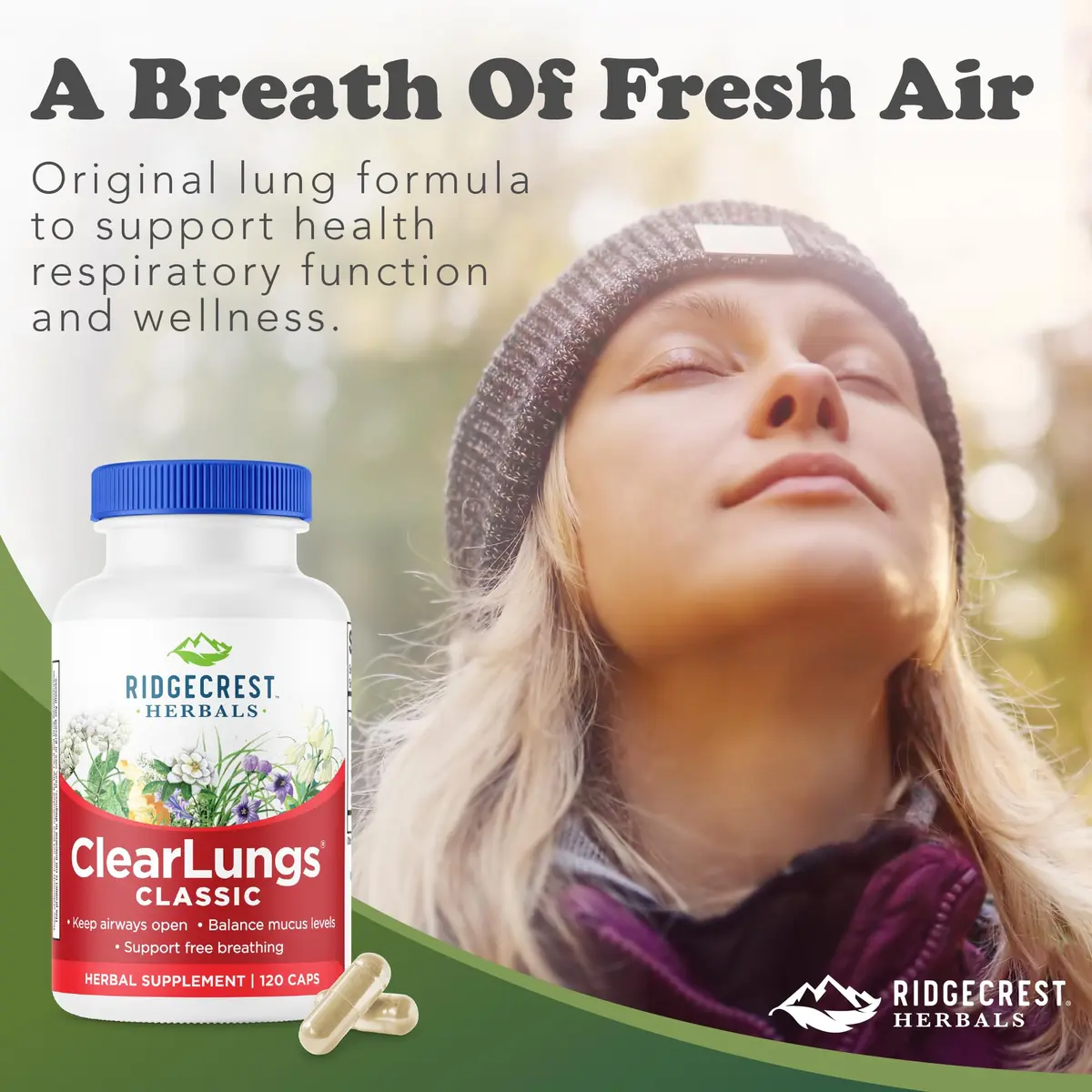 RidgeCrest Herbals ClearLungs Classic 120 Ct | Natural Lung Support for Adults - view 6