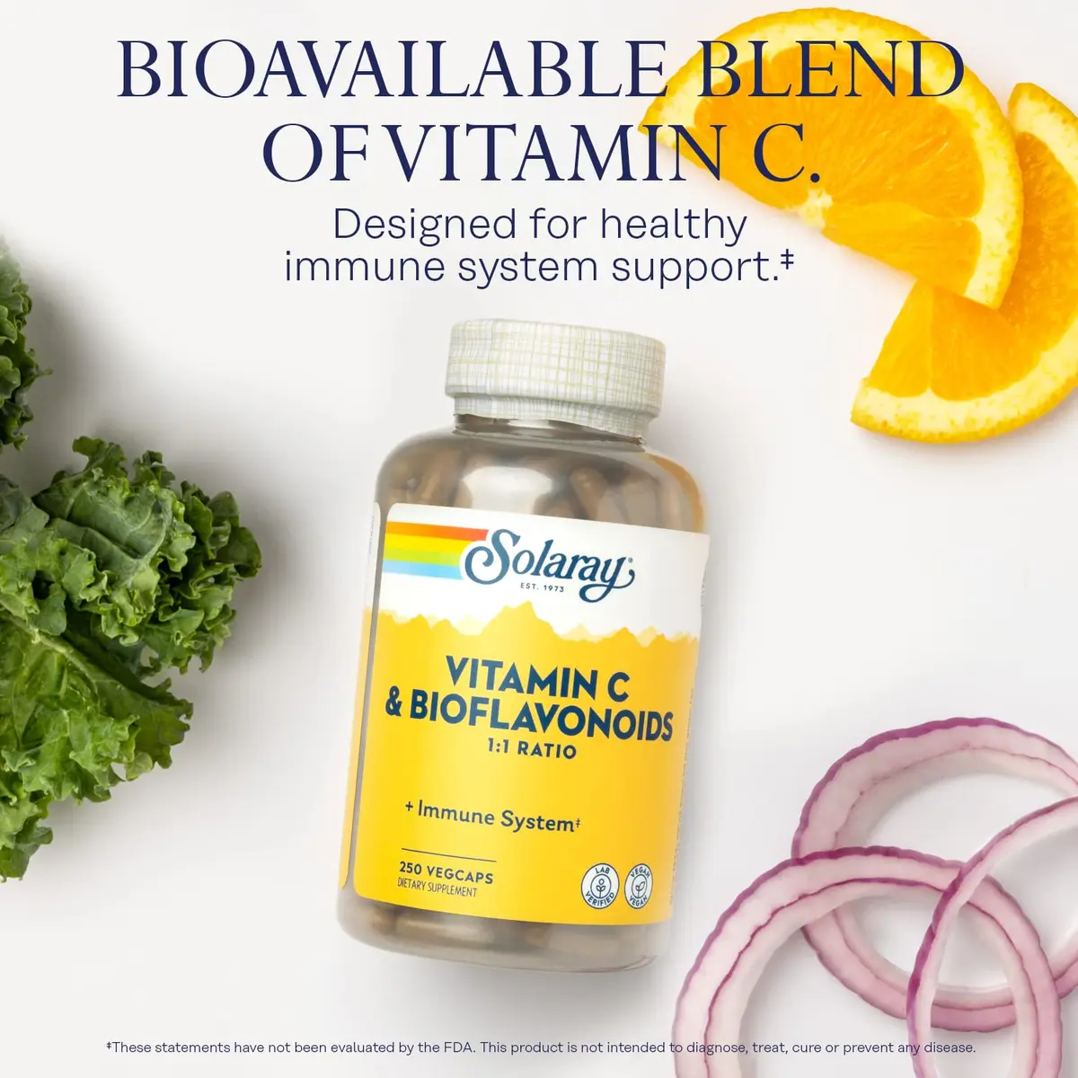 SOLARAY Vitamin C 500 mg with Citrus Bioflavonoids | Supports Immunity & Skin (70-120 chars) - view 3
