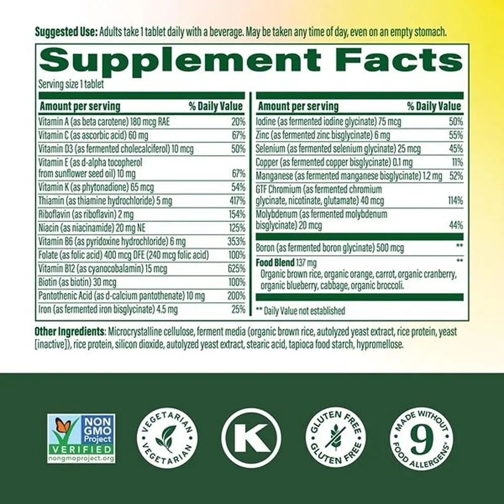 MegaFood One Daily Multivitamin for Women & Men, 180 Tablets | Supports Immunity & Bone Health - view 2