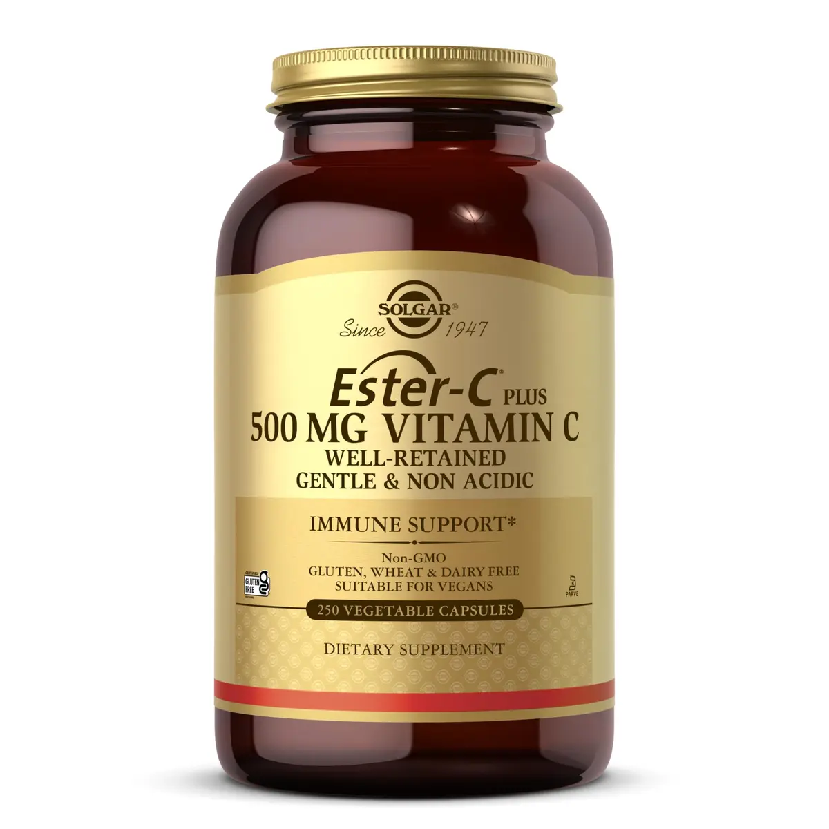 Solgar Ester-C Plus 500 mg Vitamin C (Ascorbate Complex) | Gentle, Non Acidic & Immune Support (70-120 chars) - main product image