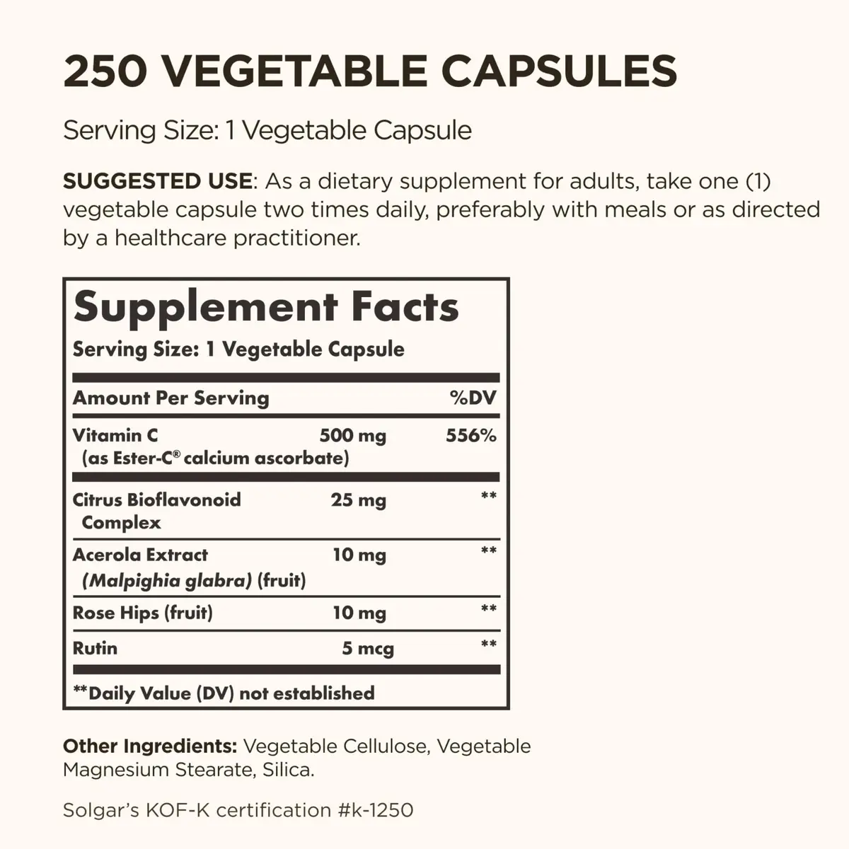 Solgar Ester-C Plus 500 mg Vitamin C (Ascorbate Complex) | Gentle, Non Acidic & Immune Support (70-120 chars) - view 2