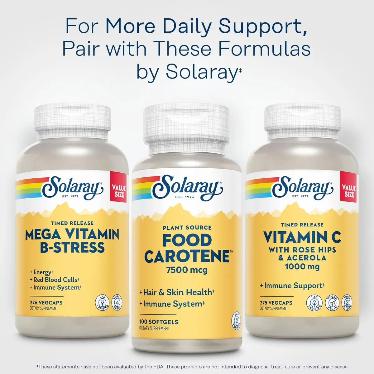 SOLARAY Plant Source Food Carotene 25000 IU | Supports Vision & Skin Health - view 6
