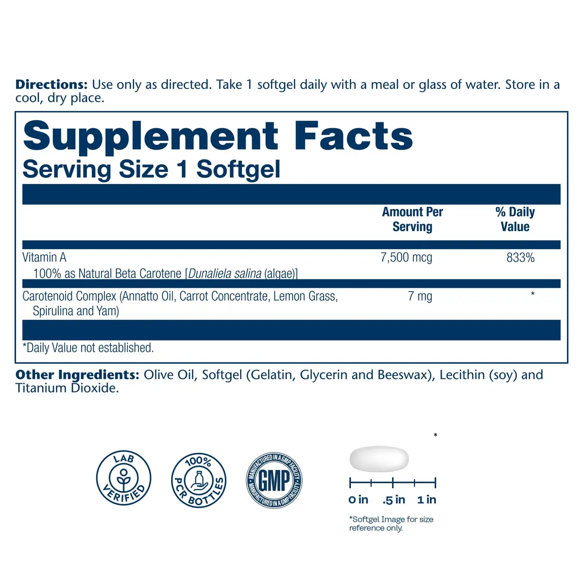 SOLARAY Plant Source Food Carotene 25000 IU | Supports Vision & Skin Health - view 2