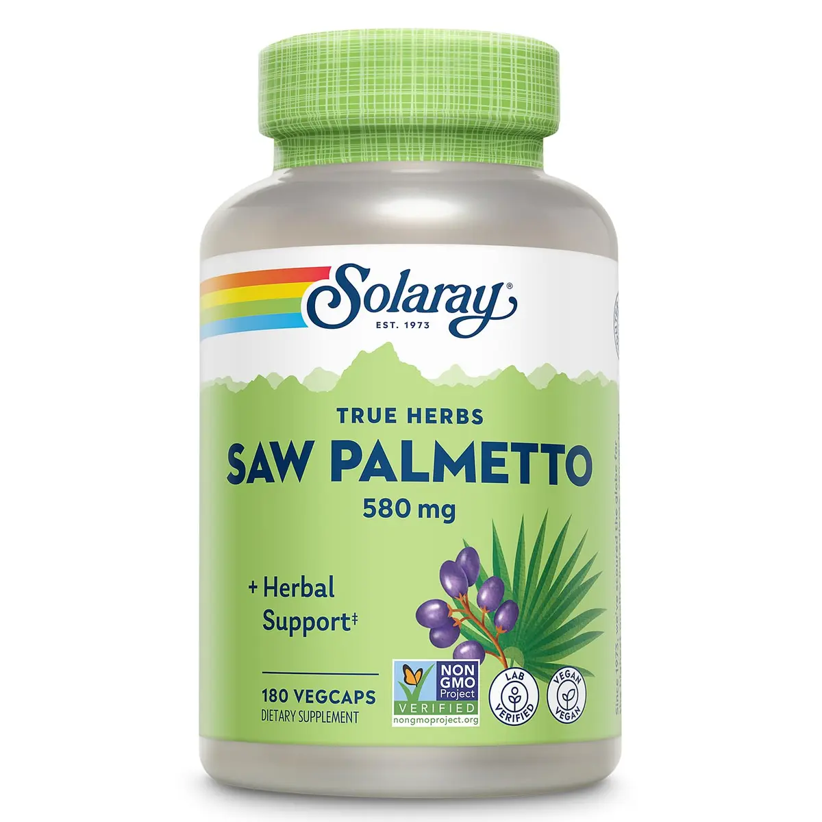 SOLARAY Saw Palmetto Berries 580 mg | Supports Prostate & Men’s Wellness - main product image