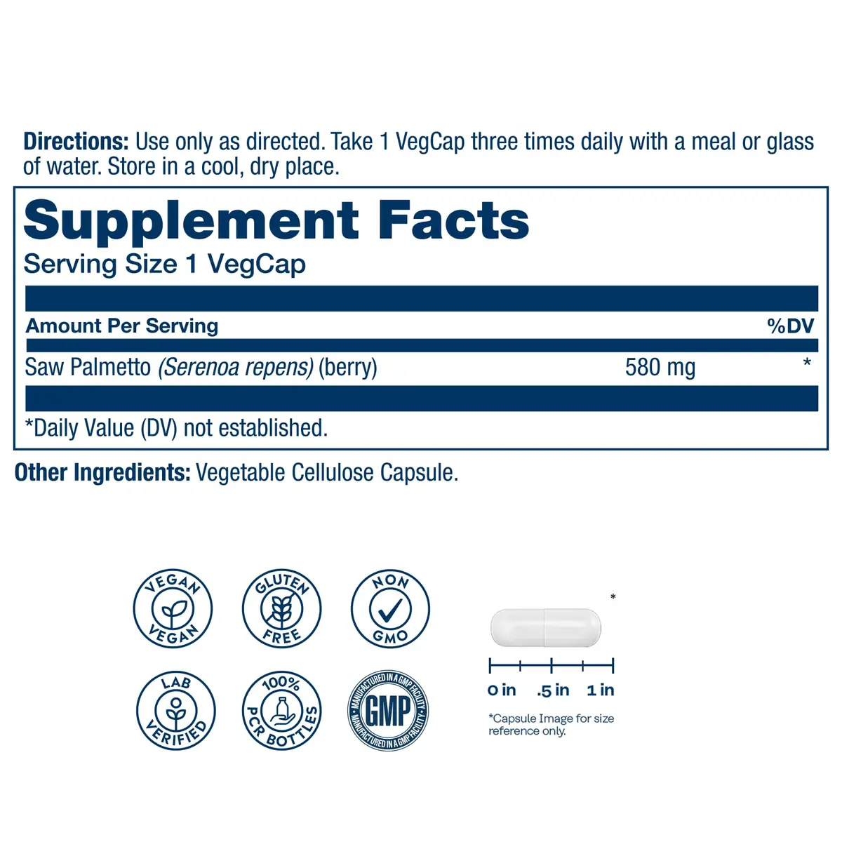 SOLARAY Saw Palmetto Berries 580 mg | Supports Prostate & Men’s Wellness - view 2