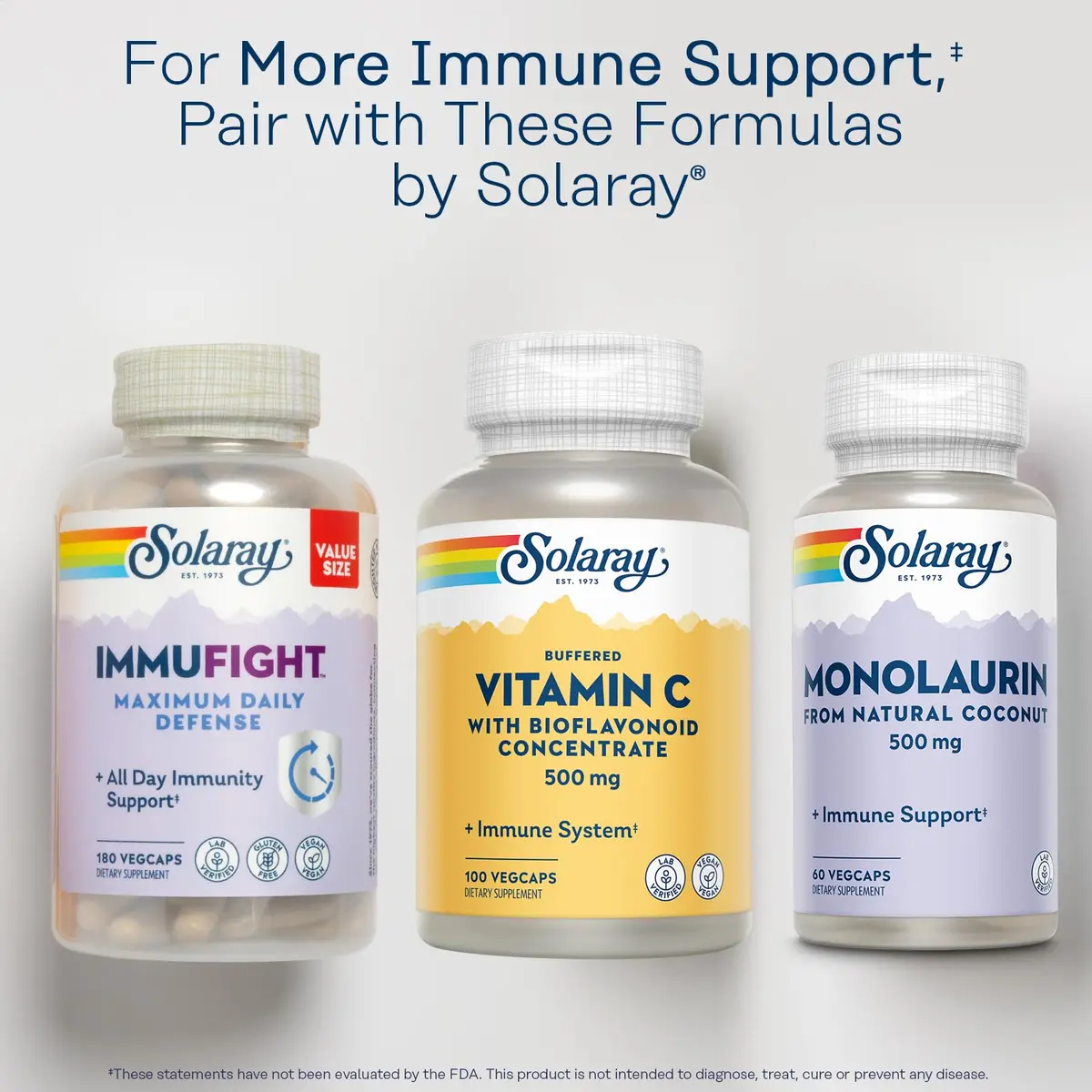 SOLARAY Buffered Vitamin C 500 mg | Vegan, Antioxidant Support, 100 VegCaps - view 6