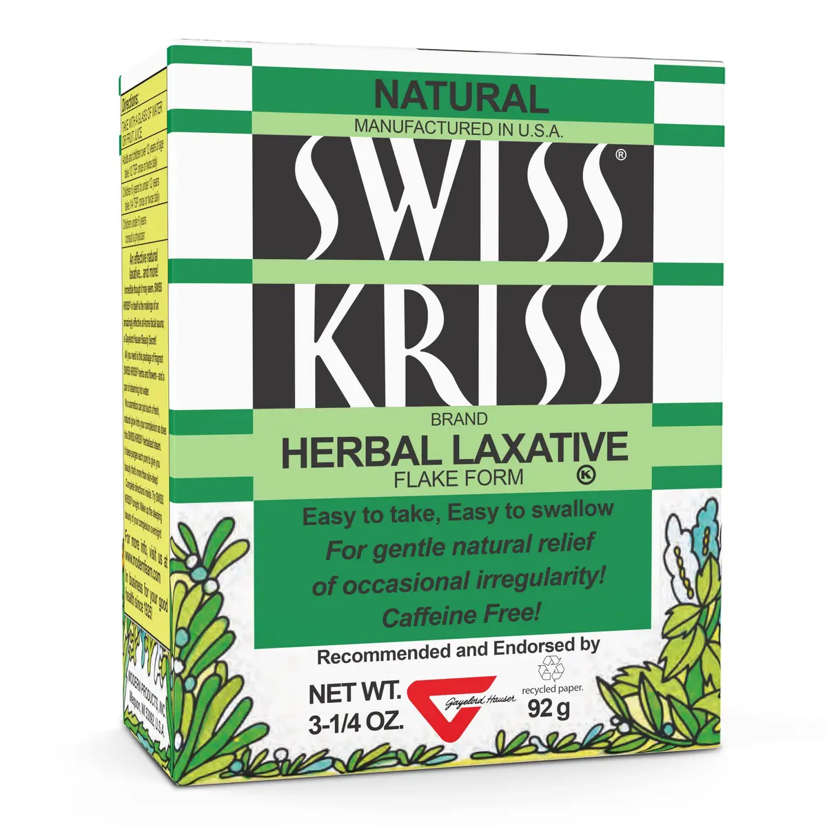 Swiss Kriss Herbal Laxative Flakes 3.25 Oz | Natural Relief, No Harsh Drugs - main product image