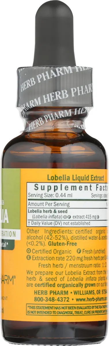 Herb Pharm Certified Organic Lobelia Liquid Extract 1 Fl Oz (29.57 ml) | Musculoskeletal System Support - view 7