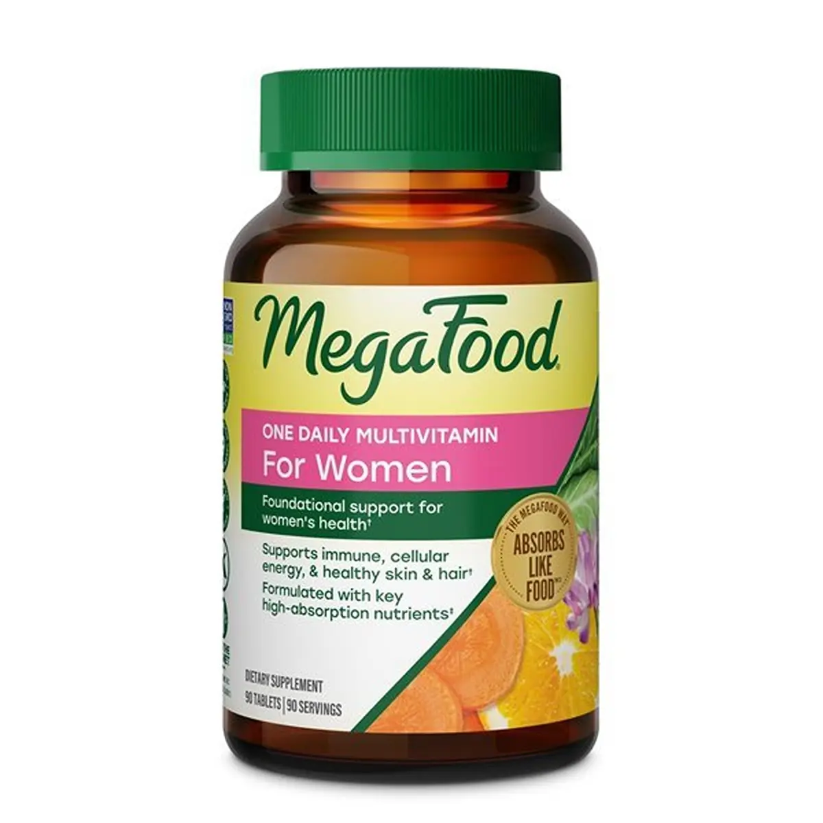 MegaFood One Daily Multivitamin for Women with 22 Nutrients, 90 Tablets | Supports Energy, Bone & Immune Health - main product image
