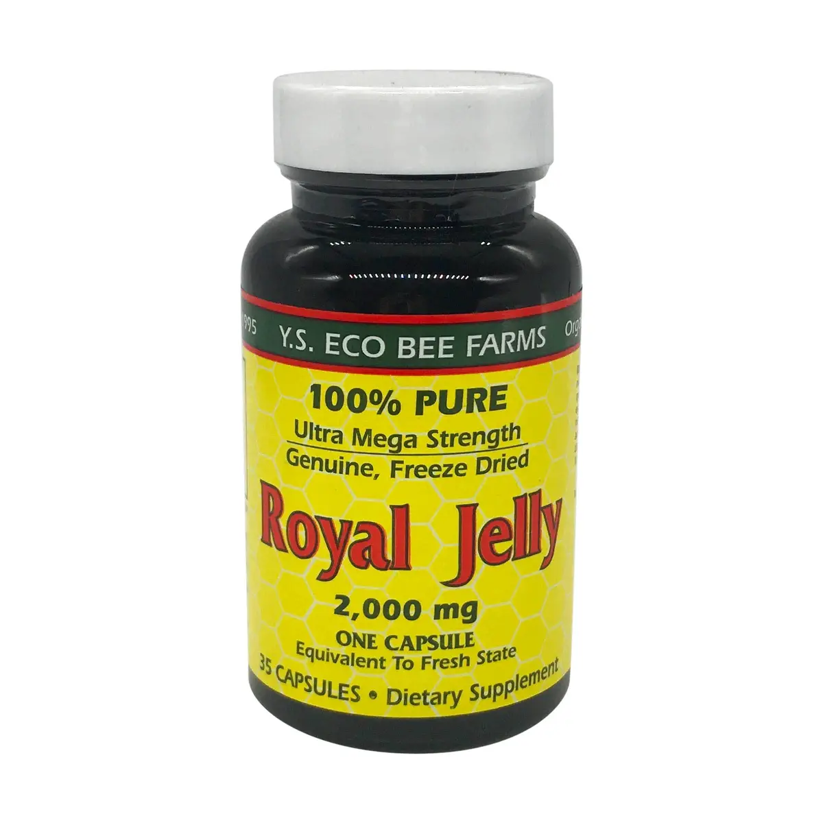 YS Organic Pure Royal Jelly Capsules 35 Count (Pack of 1) | Ultra Mega Strength 2000mg - main product image