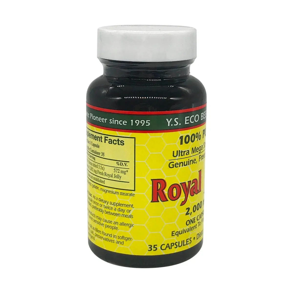 YS Organic Pure Royal Jelly Capsules 35 Count (Pack of 1) | Ultra Mega Strength 2000mg - view 5