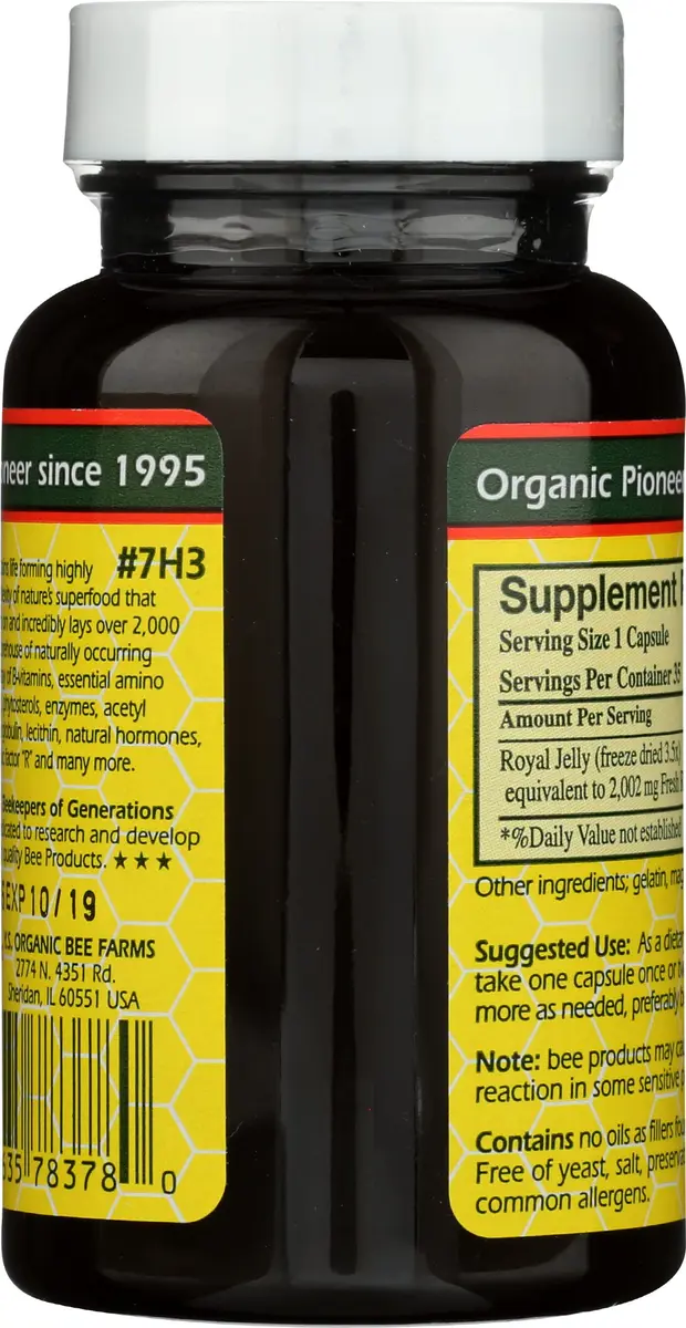 YS Organic Pure Royal Jelly Capsules 35 Count (Pack of 1) | Ultra Mega Strength 2000mg - view 2