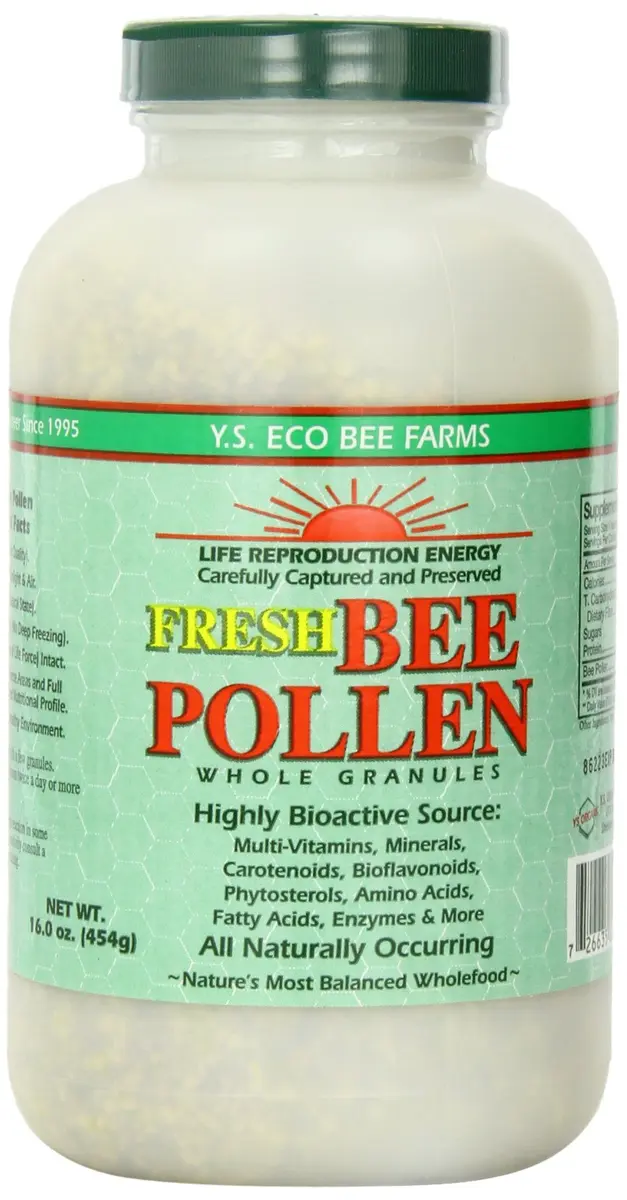 YS Organic Fresh Bee Pollen Whole Granules 16 oz | Nutritional Superfood for Adults - main product image