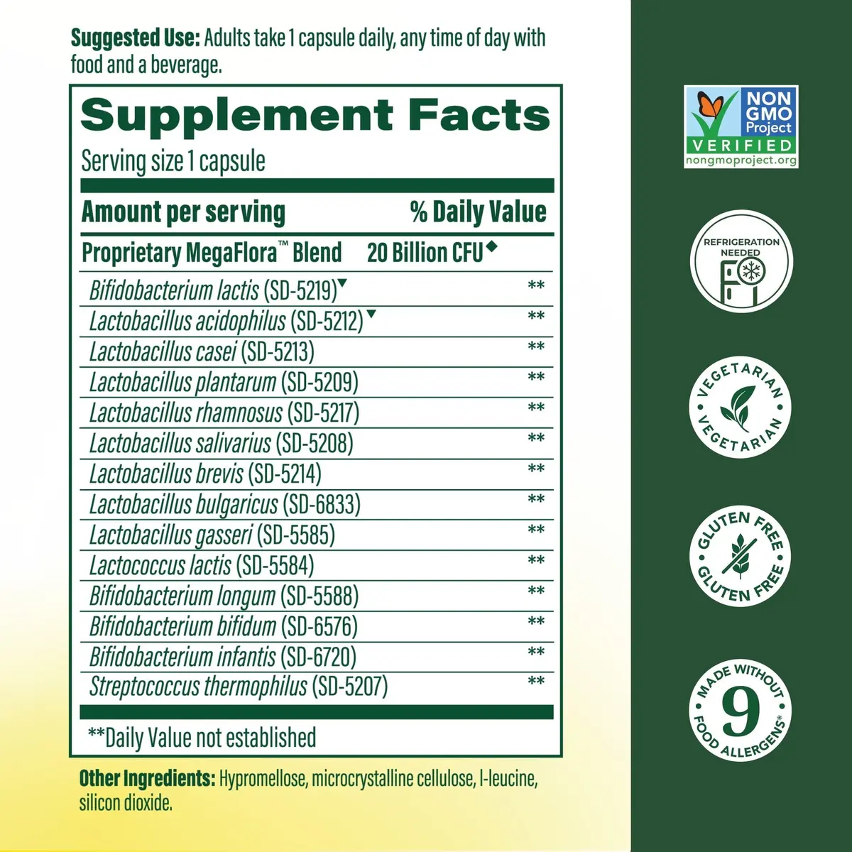 MegaFood MegaFlora Probiotic 20 Billion CFU | Vegetarian Capsules for Digestive & Immune Support in India - view 2