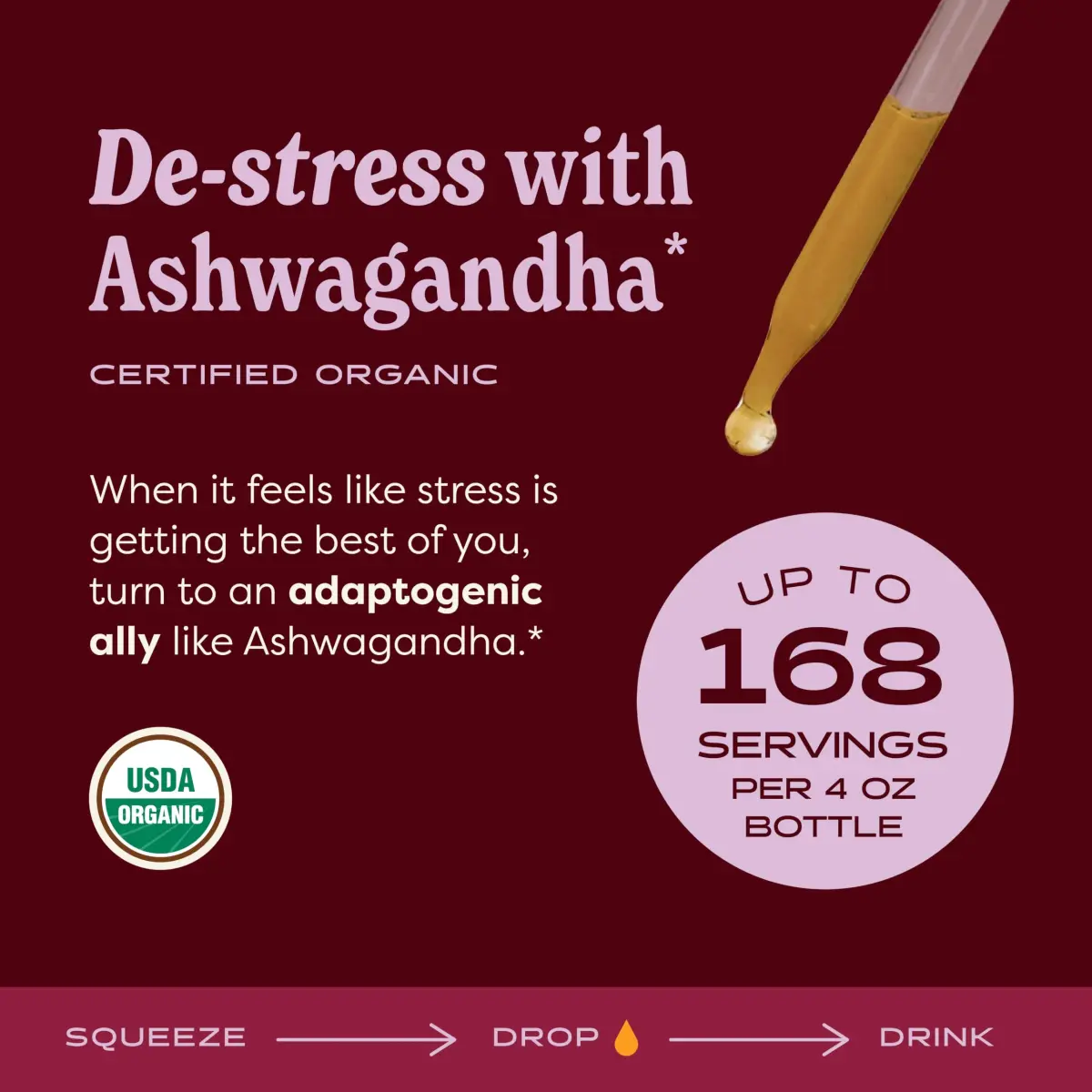 Herb Pharm Organic Ashwagandha Liquid Extract 118ml (4 fl oz) | Calming Ayurvedic Adaptogen for Stress Support - view 2