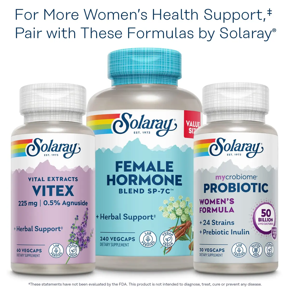 SOLARAY Once Daily Phytoestrogen VegCaps 30 Count (30 Servings) | Women's Health Support with Wild Yam, Soy, Black Cohosh & Dong Quai - view 6
