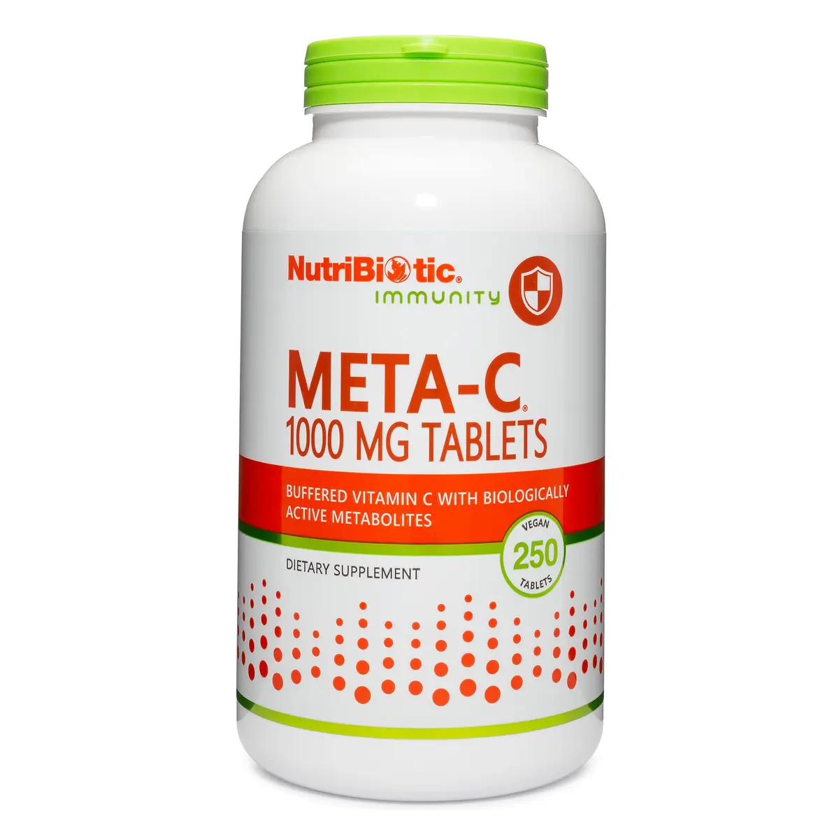NutriBiotic Meta-C Tablets, 1000 mg Spirulina-Bound Vitamin C, 250 Count | Buffered with Calcium, Antioxidant & Collagen Support - main product image