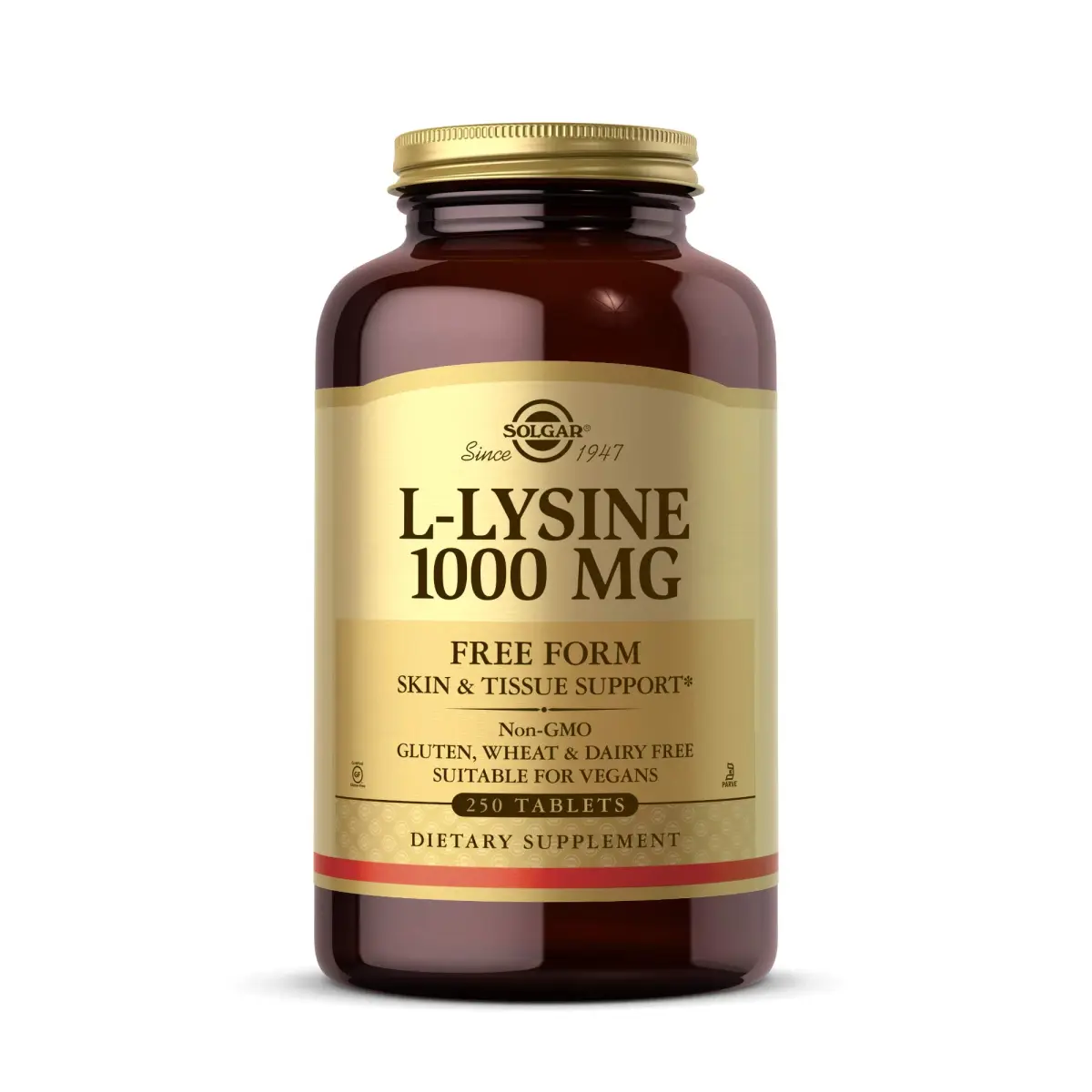 Solgar L-Lysine 1000 mg Tablets | 250 Count (250 Servings) | Essential Amino Acid for Skin & Collagen Support - main product image
