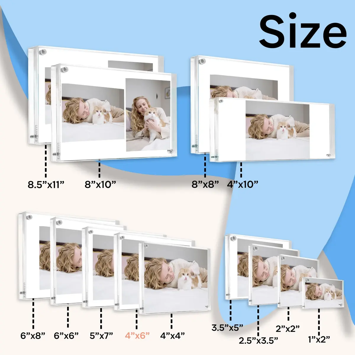 Canetti Original Magnet Frame 4x6 inch | Acrylic Magnetic Picture Holder, Vertical & Horizontal Display - view 7