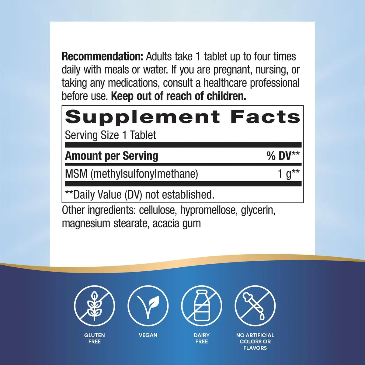 Nature's Way MSM 1000 mg | Supports Joint, Hair & Nails | 200 Tablets (Vegan, Gluten-Free) - view 5