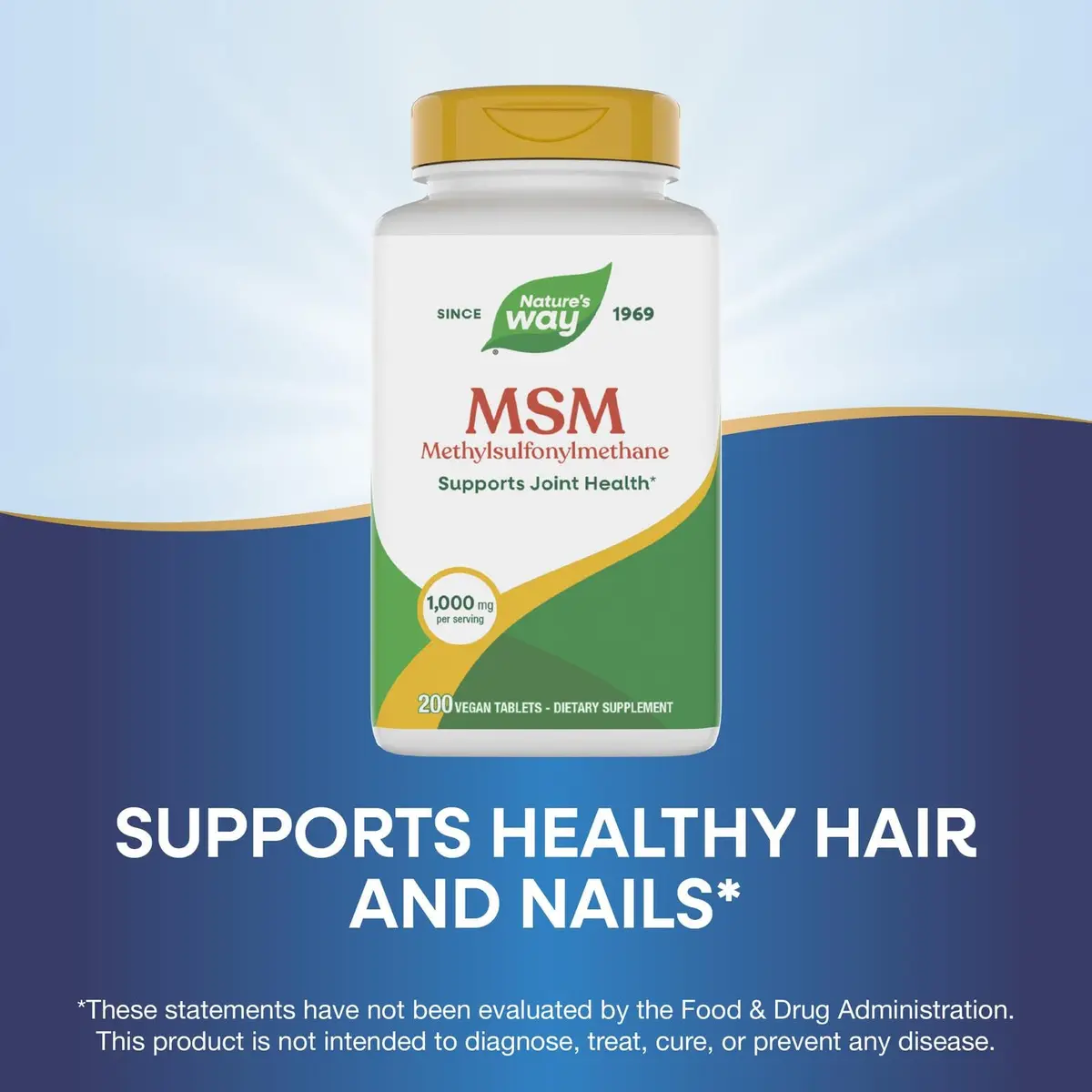 Nature's Way MSM 1000 mg | Supports Joint, Hair & Nails | 200 Tablets (Vegan, Gluten-Free) - view 4