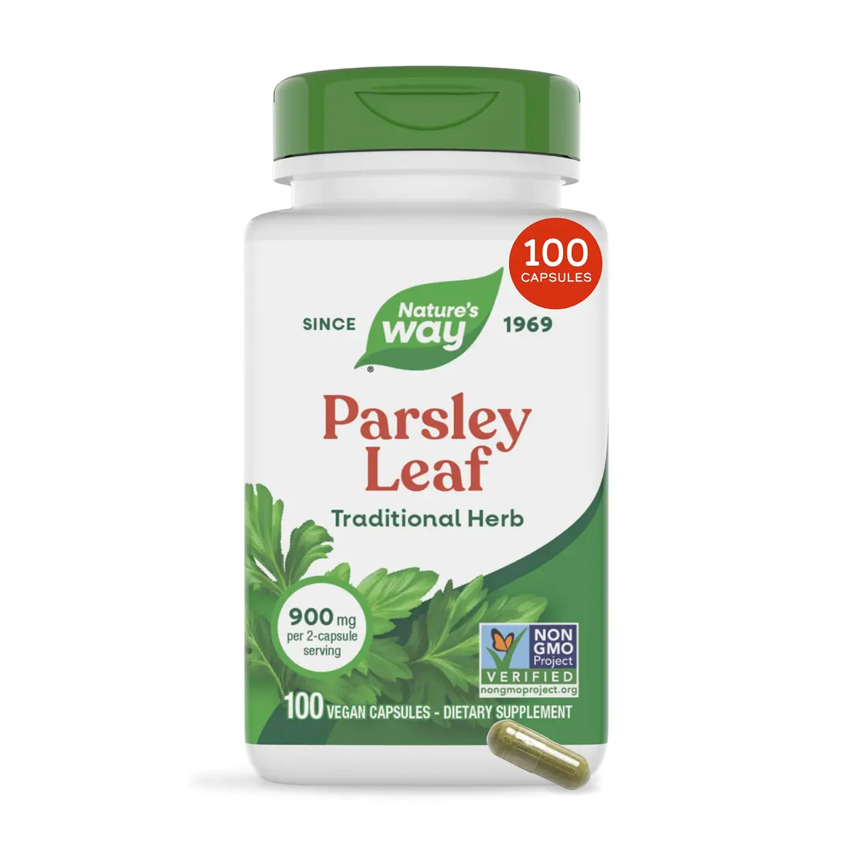Nature's Way Parsley Leaf Dietary Supplement 100 ct | Supports Chlorophyll & Herbal Tradition - main product image